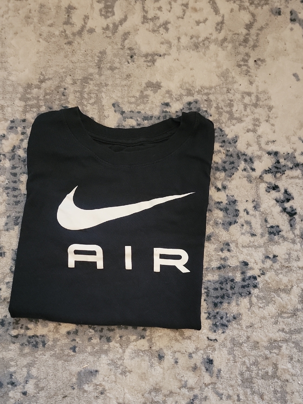 Nike Black Tee with White Swoosh and AIR Logo